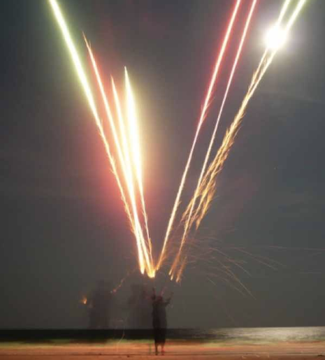 Most Lighted Fireworks Strapped To the Body